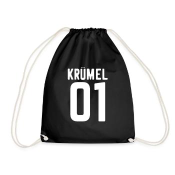 Krümel 01 Shirt Familien Partner Look Geschenk - Turnbeutel - Schwarz - Vorne