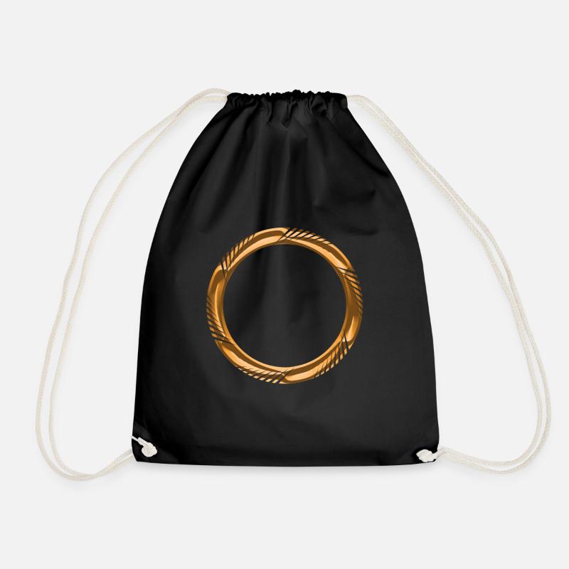 ring - Drawstring Bag - black
