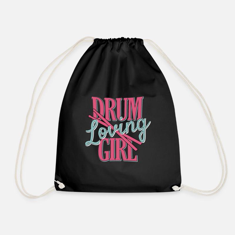 Drums - Drawstring Bag - black