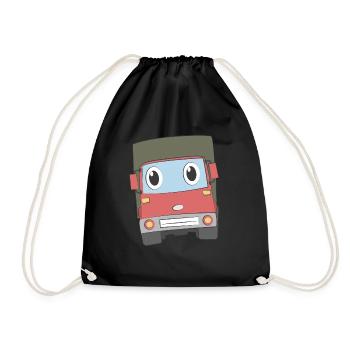 Camion avec visage - Sac de sport léger - noir - Devant