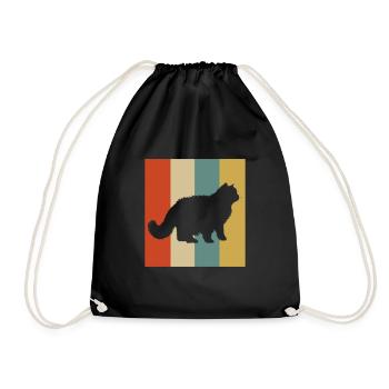 Persian Cat Persian Cat Cat Gift - Drawstring Bag - black - Front