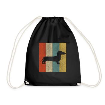 Blaireau Teckel Teckel cadeau chien - Sac de sport léger - noir - Devant