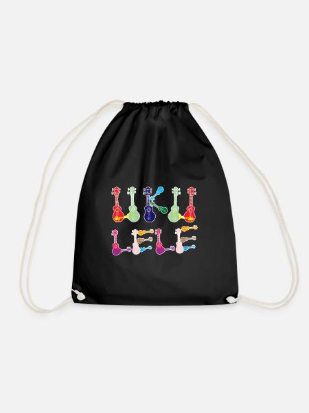 Rainbow ukuleles - Turnbeutel - Schwarz