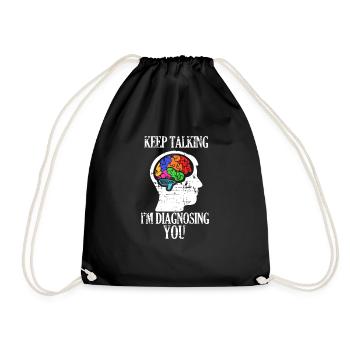 Psychology talks - Drawstring Bag - black - Front
