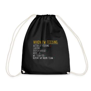 Noob Lol Füttern Geschenk - Turnbeutel - Schwarz - Vorne