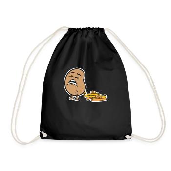 Cadeau drôle de pommes de terre frites - Sac de sport léger - noir - Devant
