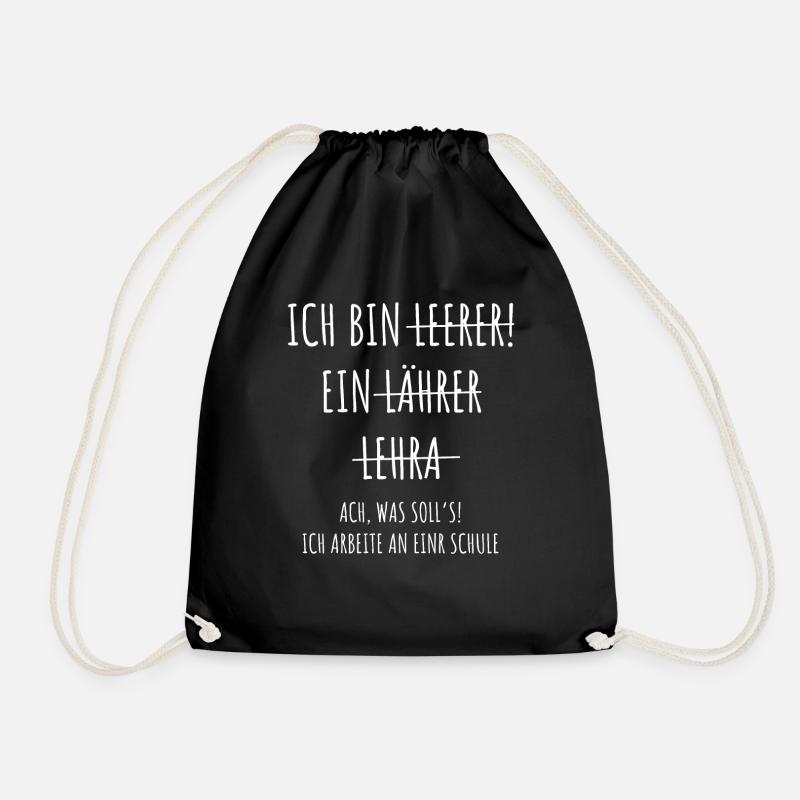 Lehrer lustiger Spruch Geschenke Lehrerin Schule - Turnbeutel - Schwarz