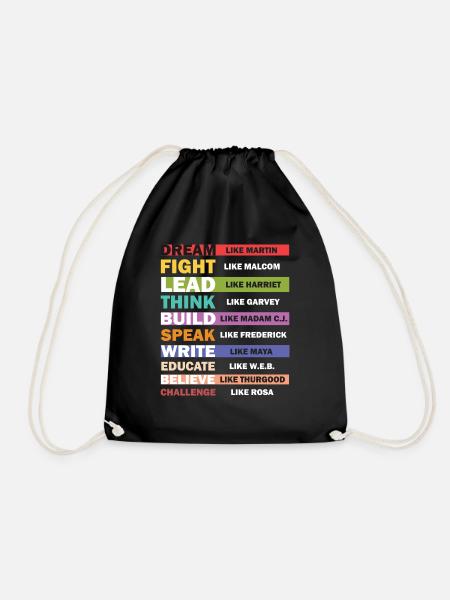 Black Lives Matter - Black Leaders Text Design - Drawstring Bag - black