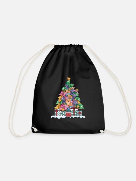 Fische Fischer fischen angeln Weihnachten Geschenk - Turnbeutel - Schwarz