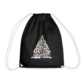 Football Football Player Christmas Gift - Drawstring Bag - black - Front