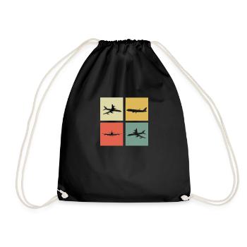 pilot - Drawstring Bag - black - Front
