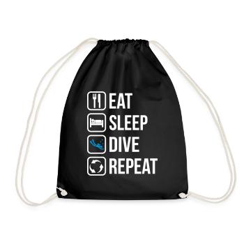 Eat Sleep Dive Repeat - Drawstring Bag - black - Front