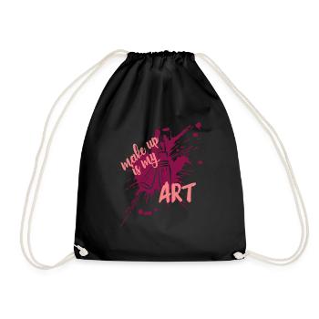 Make-up Artist Visagist Schminken Beauty Geschenk - Turnbeutel - Schwarz - Vorne