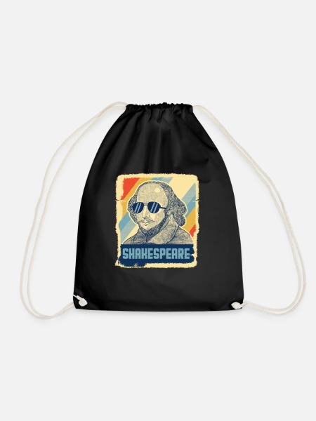 Shakespeare Literature Hamlet Retro Gift - Drawstring Bag - black