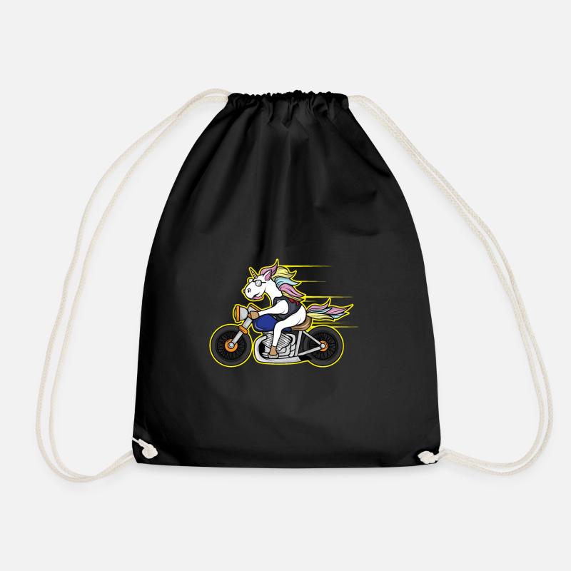 Einhorn Chopper Rocker Lederjacke Club Geschenk - Turnbeutel - Schwarz