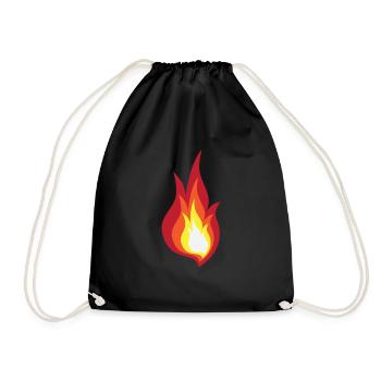 Feuer Kostüm Flamme - es leuchtet Feuerwerk - Turnbeutel - Schwarz - Vorne