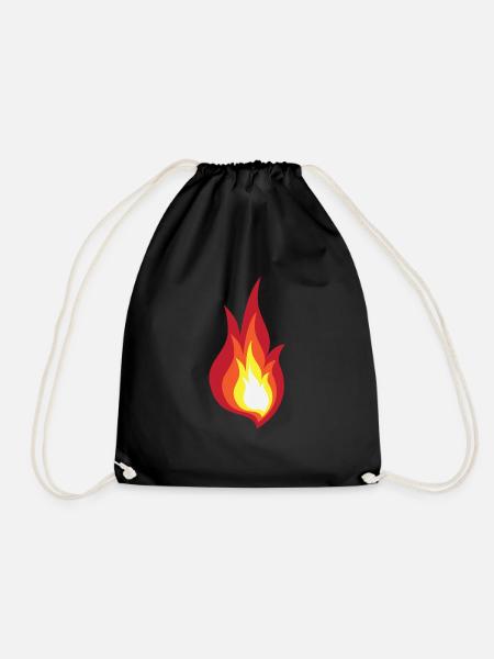 Feuer Kostüm Flamme - es leuchtet Feuerwerk - Turnbeutel - Schwarz