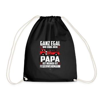 Mein Papa ist Feuerwehrmann Vatertag Geschenk - Turnbeutel - Schwarz - Vorne