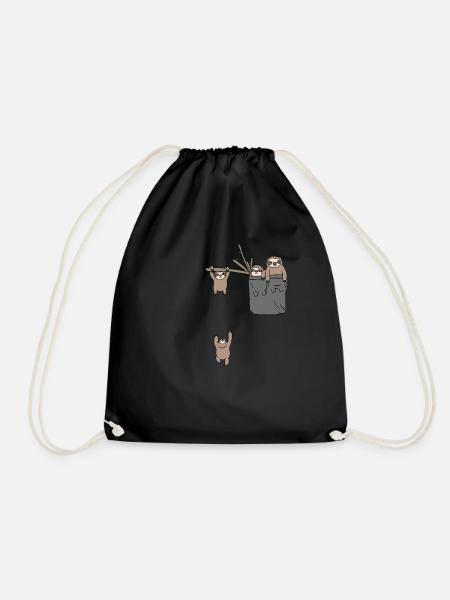 Funny paresseux dans le sac sac cadeau - Sac de sport léger - noir