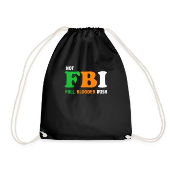 NOT FBI St Patrick's Day Funny Irish Green - Drawstring Bag - black - Front