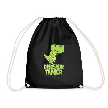 Dinosaurier Reptilien Geschenk lustig Dino süß fun - Turnbeutel - Schwarz - Vorne