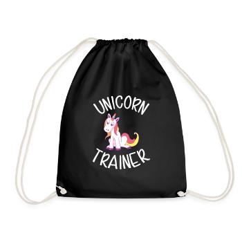 Einhorn Pferd lustiges magisch Trainer Geschenk - Turnbeutel - Schwarz - Vorne
