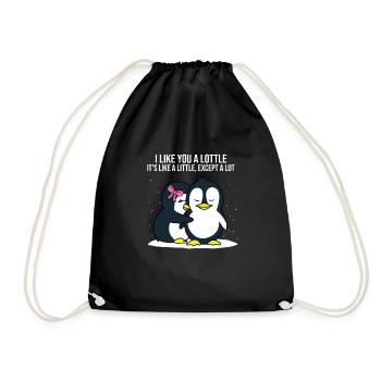 Je t'aime un cadeau de couples d'amour pingouin lottle - Sac de sport léger - noir - Devant