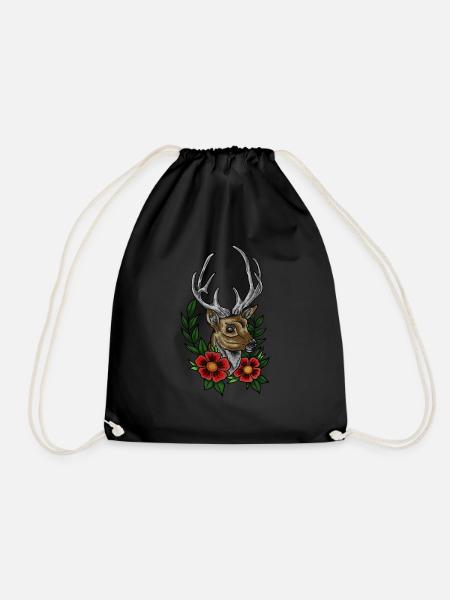 Hisch Wald Natur Geschenk - Turnbeutel - Schwarz