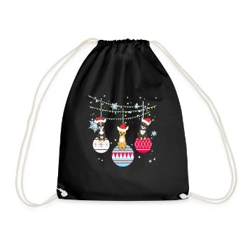 Chihuahua dog dog owner Christmas gift - Drawstring Bag - black - Front