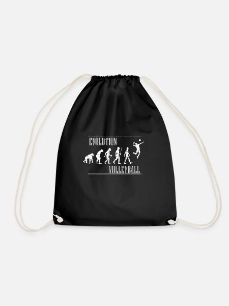 Volleyball Evolution - Drawstring Bag - black