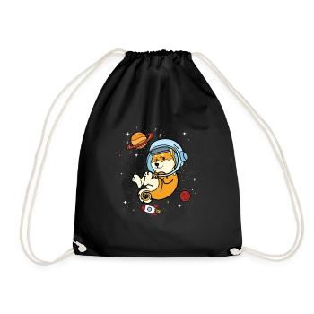 Cadeau de l'univers spatial astronaute Shiba Inu - Sac de sport léger - noir - Devant