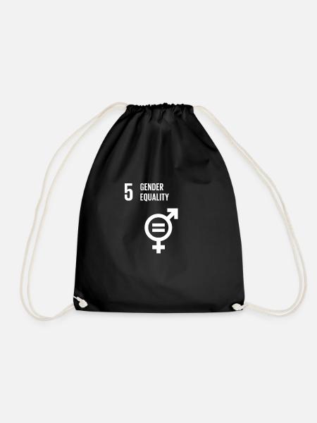 5 Gender Equality Global Goals - Drawstring Bag - black