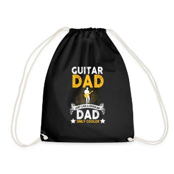 E Gitarre Bass Musiker Vater Vatertag Geschenk - Turnbeutel - Schwarz - Vorne