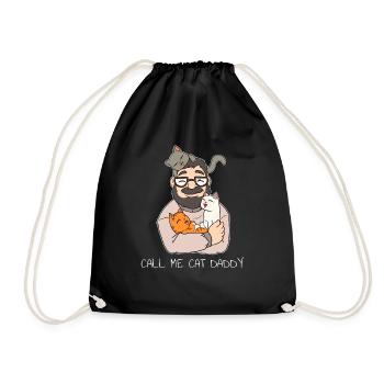 Nenn Mich Katzen Papa Mieze Daddy Kuschel Geschenk - Turnbeutel - Schwarz - Vorne