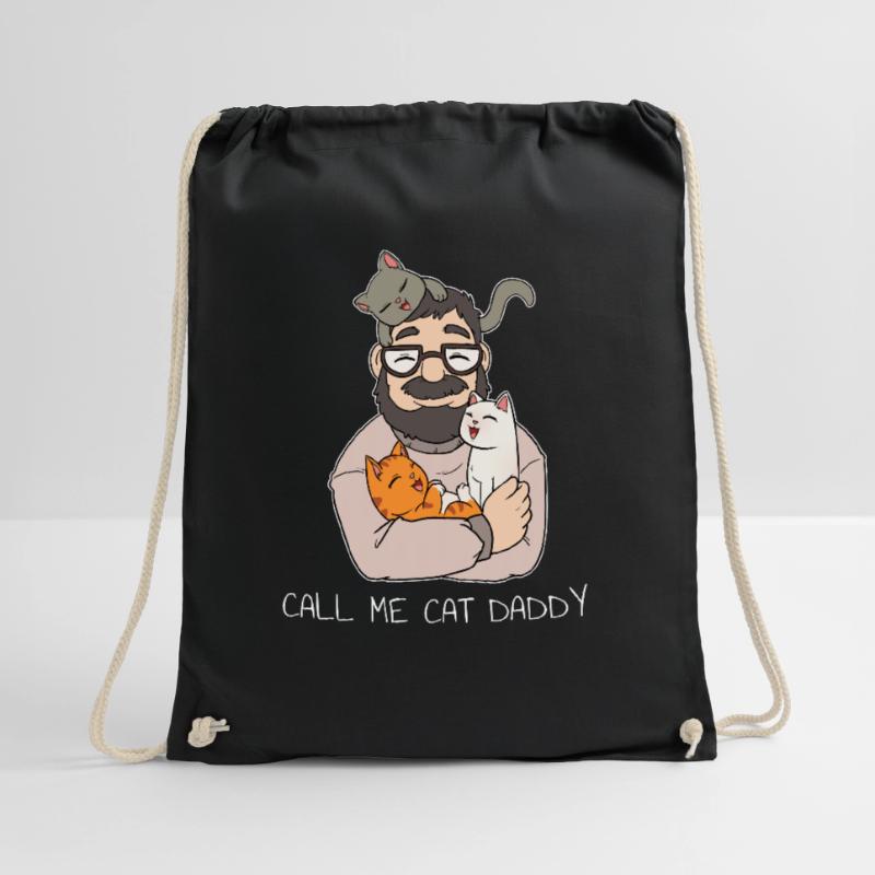 Call me Cats Daddy Kitty Daddy cuddle gift Drawstring Bag