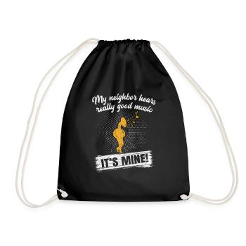 Neighbor tuba tubist gift musician gift idea - Drawstring Bag - black - Front