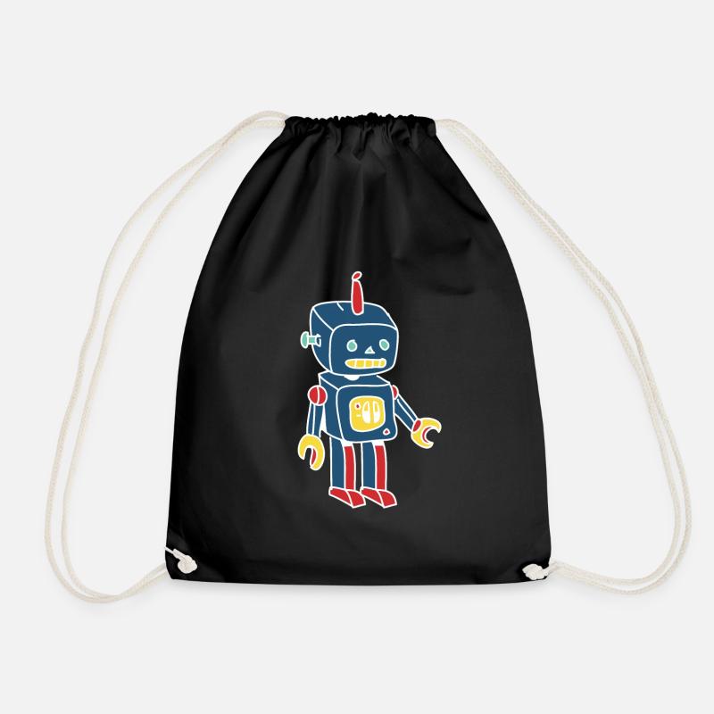 Robot coloré - Sac de sport léger - noir