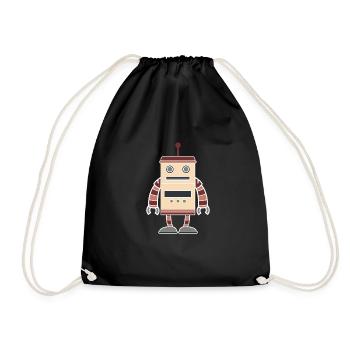 Robot coloré - Sac de sport léger - noir - Devant