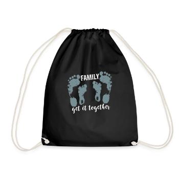 family - Drawstring Bag - black - Front