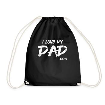 Dear dad father son - Drawstring Bag - black - Front