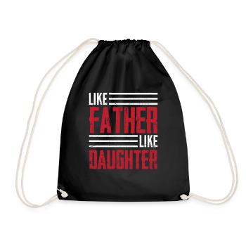 Father-daughter tandem - Drawstring Bag - black - Front