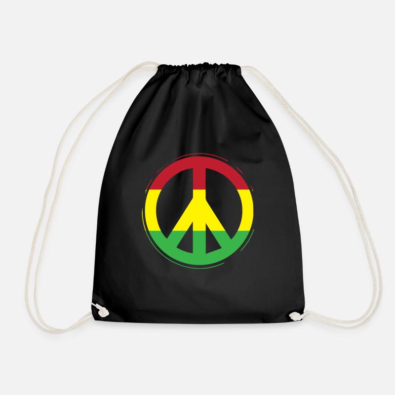 Peace Reggae Frieden Jah Geschenk - Turnbeutel - Schwarz