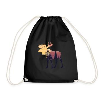Moose - Drawstring Bag - black - Front