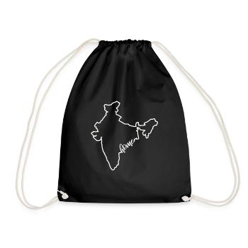 India New Delhi Home Gift - Drawstring Bag - black - Front