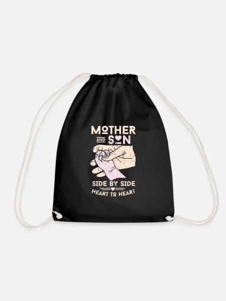 Mother son gift - Drawstring Bag - black