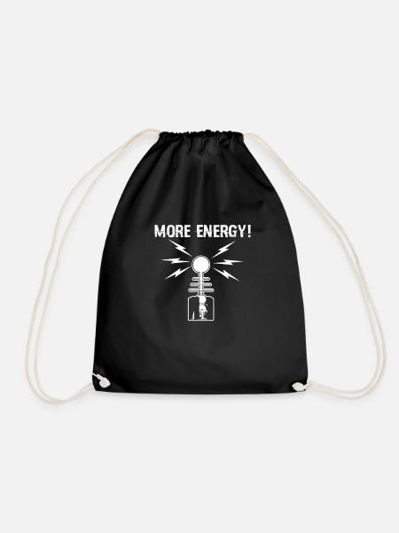 Tesla Coil Energy invention - Drawstring Bag - black