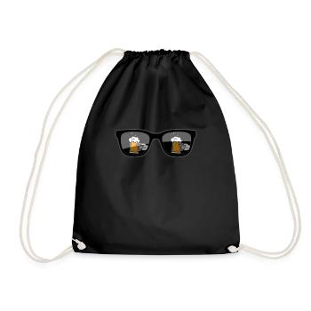 Lustige Bierbrille Geschenk: Geschenk zum Trinken von Ale, - Turnbeutel - Schwarz - Vorne