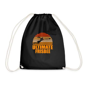 Retro Ultimate Frisbee - Drawstring Bag - black - Front