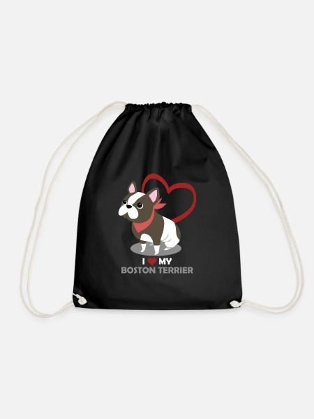 J'aime mon Boston Terrier - Sac de sport léger - noir