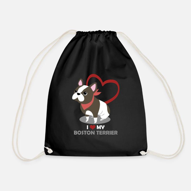 I Love My Boston Terrier - Turnbeutel - Schwarz